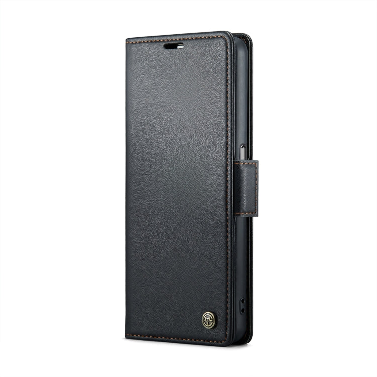 For Realme 9i 4G CaseMe 023 Butterfly Buckle Litchi Texture RFID Anti-theft Leather Phone Case(Black)