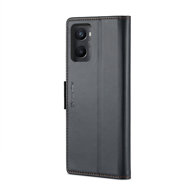 For Realme 9i 4G CaseMe 023 Butterfly Buckle Litchi Texture RFID Anti-theft Leather Phone Case(Black)