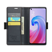 For Realme 9i 4G CaseMe 023 Butterfly Buckle Litchi Texture RFID Anti-theft Leather Phone Case(Black)