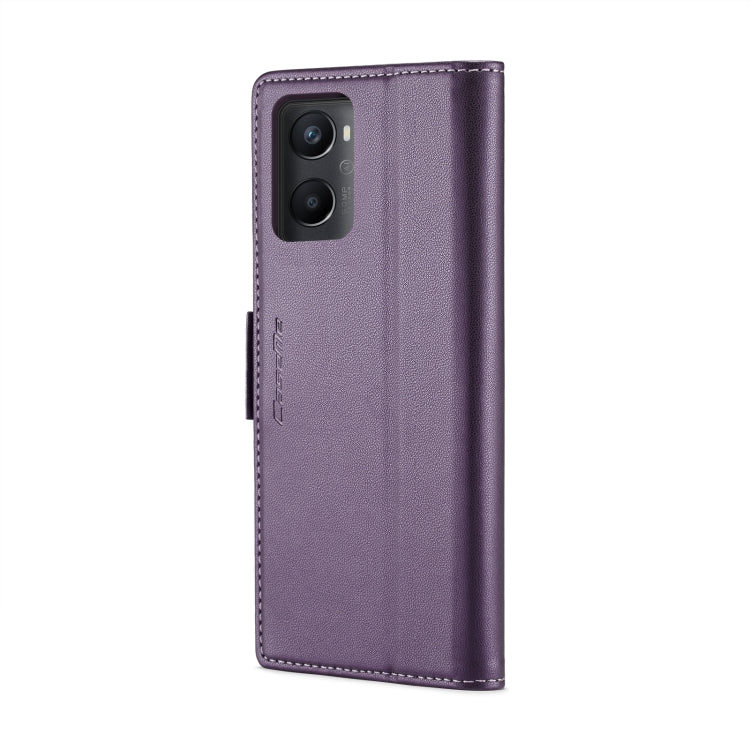 For Realme 9i 4G CaseMe 023 Butterfly Buckle Litchi Texture RFID Anti-theft Leather Phone Case(Pearly Purple)