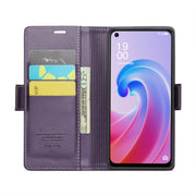 For Realme 9i 4G CaseMe 023 Butterfly Buckle Litchi Texture RFID Anti-theft Leather Phone Case(Pearly Purple)