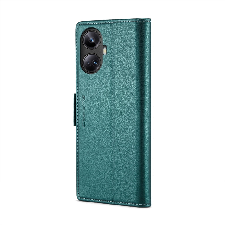 For Realme 10 Pro+ CaseMe 023 Butterfly Buckle Litchi Texture RFID Anti-theft Leather Phone Case(Pearly Blue)