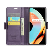 For Realme 10 Pro+ CaseMe 023 Butterfly Buckle Litchi Texture RFID Anti-theft Leather Phone Case(Pearly Purple)