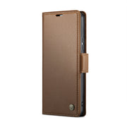 For Realme 11 Pro/11 Pro+ CaseMe 023 Butterfly Buckle Litchi Texture RFID Anti-theft Leather Phone Case(Brown)