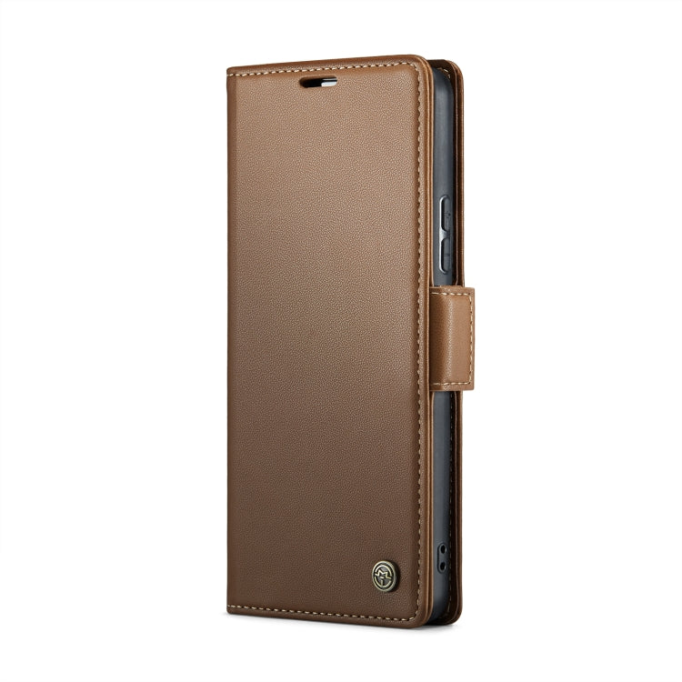 For Realme 11 Pro/11 Pro+ CaseMe 023 Butterfly Buckle Litchi Texture RFID Anti-theft Leather Phone Case(Brown)