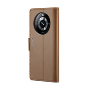 For Realme 11 Pro/11 Pro+ CaseMe 023 Butterfly Buckle Litchi Texture RFID Anti-theft Leather Phone Case(Brown)