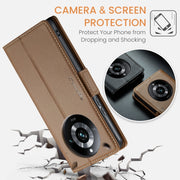For Realme 11 Pro/11 Pro+ CaseMe 023 Butterfly Buckle Litchi Texture RFID Anti-theft Leather Phone Case(Brown)