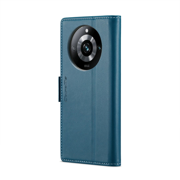 For Realme 11 Pro/11 Pro+ CaseMe 023 Butterfly Buckle Litchi Texture RFID Anti-theft Leather Phone Case(Blue)