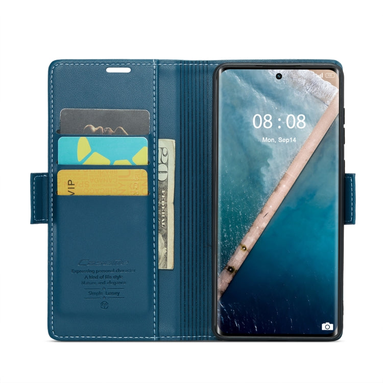 For Realme 11 Pro/11 Pro+ CaseMe 023 Butterfly Buckle Litchi Texture RFID Anti-theft Leather Phone Case(Blue)