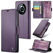 For Realme 11 Pro/11 Pro+ CaseMe 023 Butterfly Buckle Litchi Texture RFID Anti-theft Leather Phone Case(Pearly Purple)