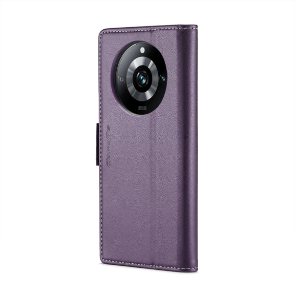 For Realme 11 Pro/11 Pro+ CaseMe 023 Butterfly Buckle Litchi Texture RFID Anti-theft Leather Phone Case(Pearly Purple)