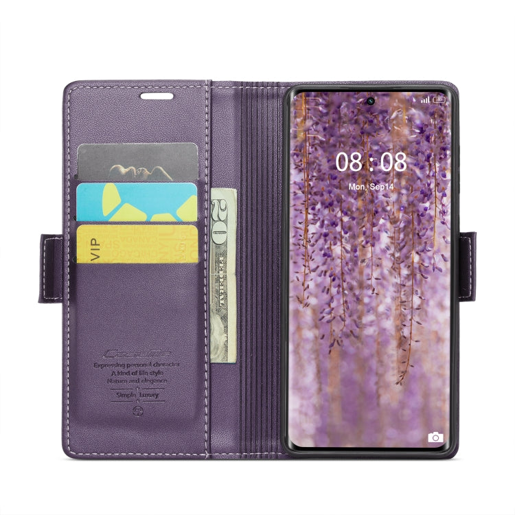 For Realme 11 Pro/11 Pro+ CaseMe 023 Butterfly Buckle Litchi Texture RFID Anti-theft Leather Phone Case(Pearly Purple)