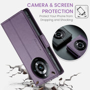 For Realme 11 Pro/11 Pro+ CaseMe 023 Butterfly Buckle Litchi Texture RFID Anti-theft Leather Phone Case(Pearly Purple)