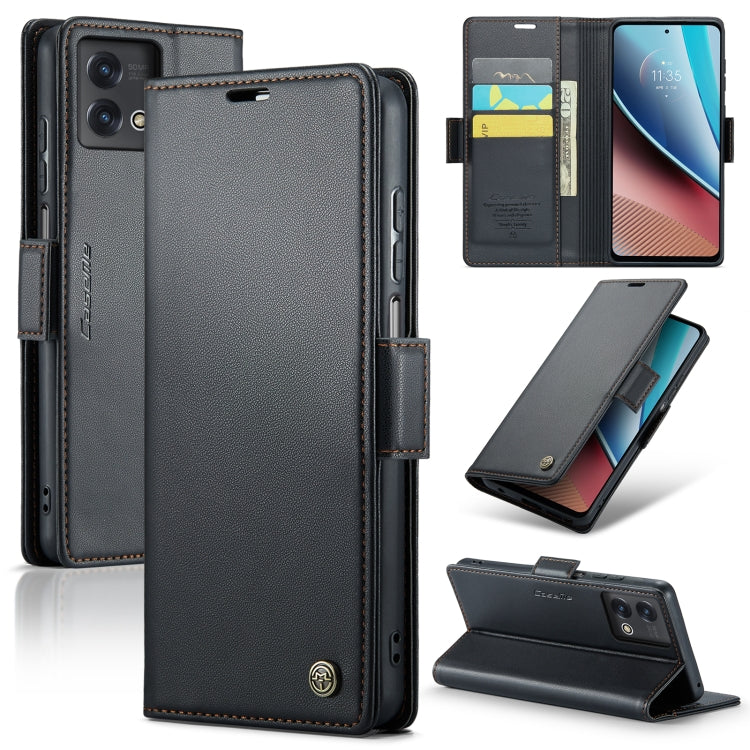 For Motorola Moto G Stylus 5G 2023 CaseMe 023 Butterfly Buckle Litchi Texture RFID Anti-theft Leather Phone Case(Black) - Motorola Cases by CaseMe | Online Shopping South Africa | PMC TechLife | Buy Now Pay Later Mobicred