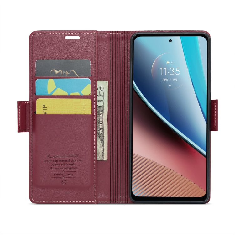 For Motorola Moto G Stylus 5G 2023 CaseMe 023 Butterfly Buckle Litchi Texture RFID Anti-theft Leather Phone Case(Wine Red) - free shipping - PMC Jewellery - Order now!