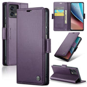 For Motorola Moto G Stylus 5G 2023 CaseMe 023 Butterfly Buckle Litchi Texture RFID Anti-theft Leather Phone Case(Pearly Purple)