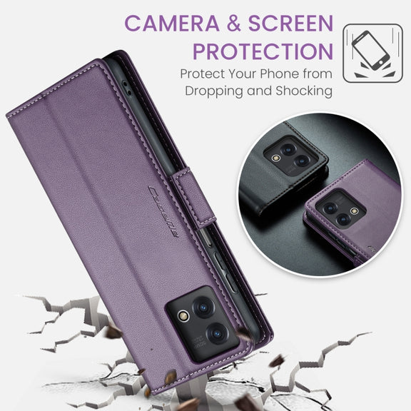 For Motorola Moto G Stylus 5G 2023 CaseMe 023 Butterfly Buckle Litchi Texture RFID Anti-theft Leather Phone Case(Pearly Purple)