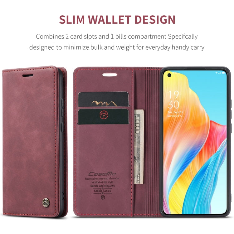 For OPPO A78 4G CaseMe 013 Multifunctional Horizontal Flip Leather Phone Case(Wine Red) - OPPO Cases by CaseMe | Online Shopping South Africa | PMC Jewellery | Buy Now Pay Later Mobicred