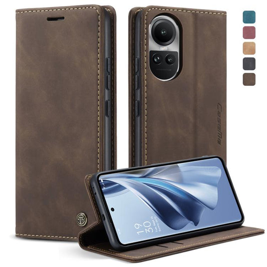 For OPPO Reno10 5G Global／Reno10 Pro Global CaseMe 013 Multifunctional Horizontal Flip Leather Phone Case(Coffee) - free shipping - PMC Jewellery - Order now!