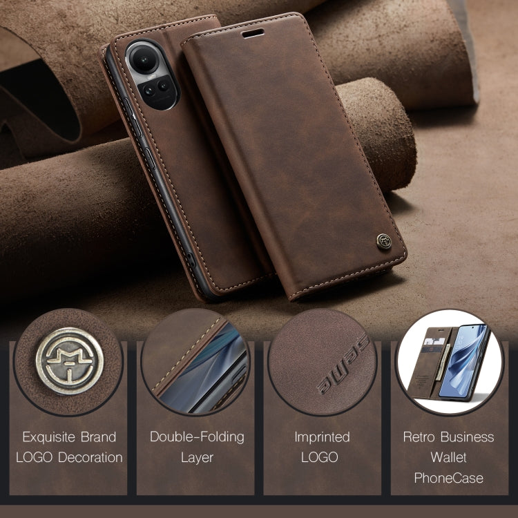 For OPPO Reno10 5G Global／Reno10 Pro Global CaseMe 013 Multifunctional Horizontal Flip Leather Phone Case(Coffee) - free shipping - PMC Jewellery - Order now!