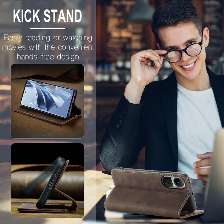 For OPPO Reno10 5G Global／Reno10 Pro Global CaseMe 013 Multifunctional Horizontal Flip Leather Phone Case(Coffee) - free shipping - PMC Jewellery - Order now!