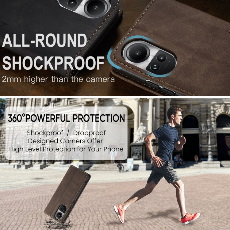 For OPPO Reno10 5G Global／Reno10 Pro Global CaseMe 013 Multifunctional Horizontal Flip Leather Phone Case(Coffee) - free shipping - PMC Jewellery - Order now!