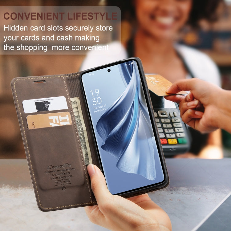 For OPPO Reno10 5G Global／Reno10 Pro Global CaseMe 013 Multifunctional Horizontal Flip Leather Phone Case(Coffee) - free shipping - PMC Jewellery - Order now!