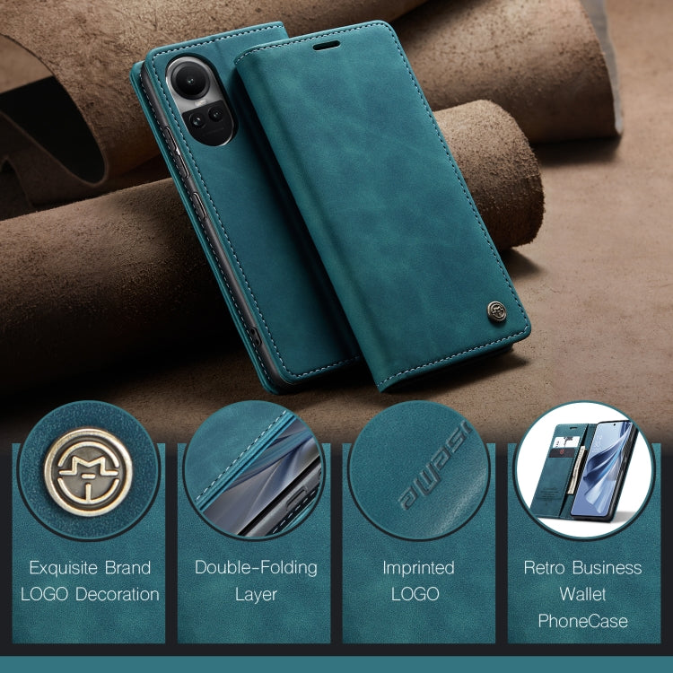 For OPPO Reno10 5G Global／Reno10 Pro Global CaseMe 013 Multifunctional Horizontal Flip Leather Phone Case(Blue) - free shipping - PMC Jewellery - Order now!