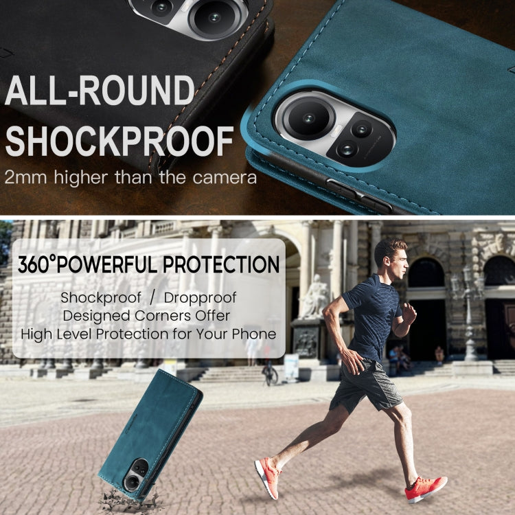 For OPPO Reno10 5G Global／Reno10 Pro Global CaseMe 013 Multifunctional Horizontal Flip Leather Phone Case(Blue) - free shipping - PMC Jewellery - Order now!