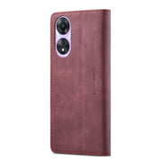 For OPPO A58 5G / A58X 5G CaseMe 013 Multifunctional Horizontal Flip Leather Phone Case(Wine Red)