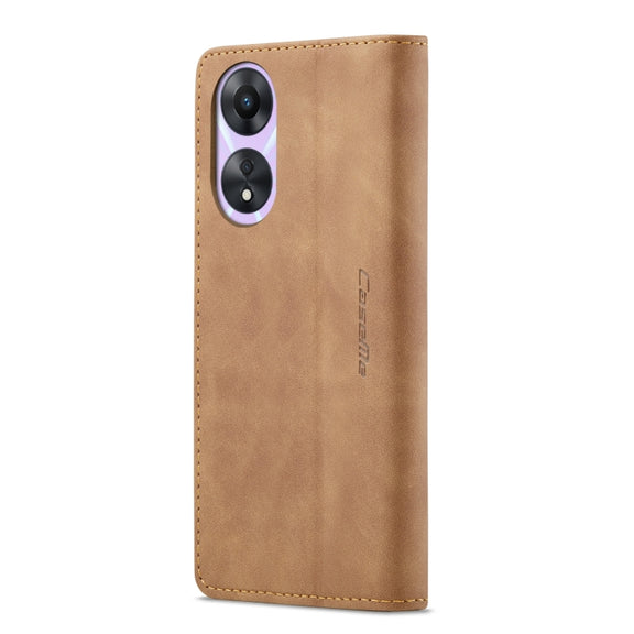 For OPPO A58 5G / A58X 5G CaseMe 013 Multifunctional Horizontal Flip Leather Phone Case(Brown)