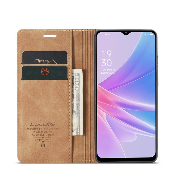 For OPPO A58 5G / A58X 5G CaseMe 013 Multifunctional Horizontal Flip Leather Phone Case(Brown)