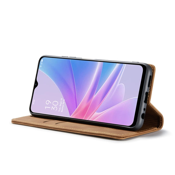 For OPPO A58 5G / A58X 5G CaseMe 013 Multifunctional Horizontal Flip Leather Phone Case(Brown)