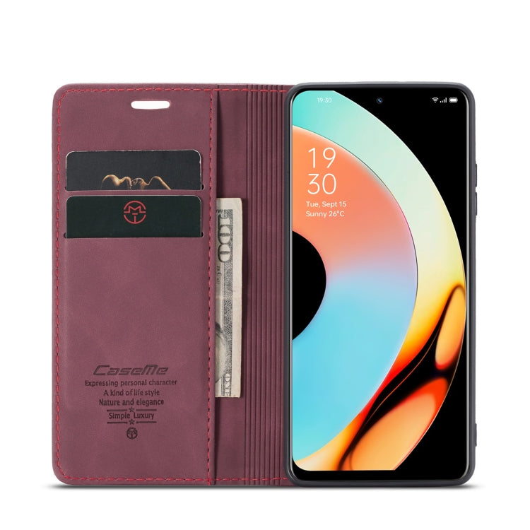 For Realme 10 Pro 5G CaseMe 013 Multifunctional Horizontal Flip Leather Phone Case(Wine Red) - free shipping - PMC Jewellery - Order now!