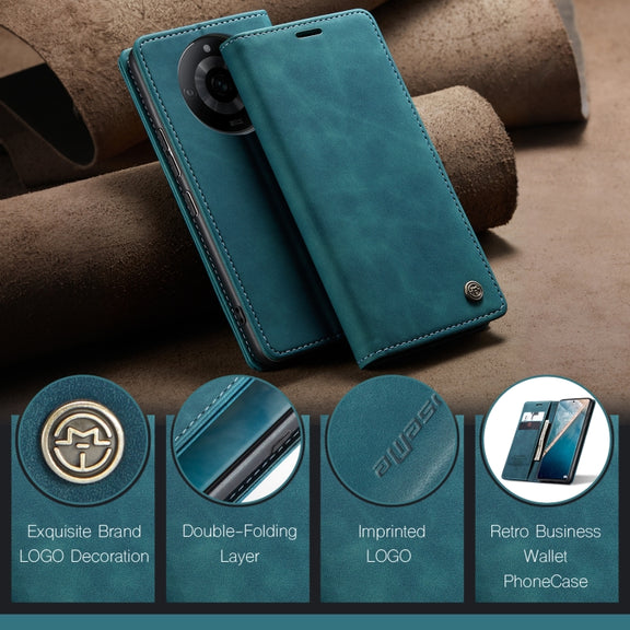 For Realme 11 Pro／Realme 11 Pro+ CaseMe 013 Multifunctional Horizontal Flip Leather Phone Case(Blue)