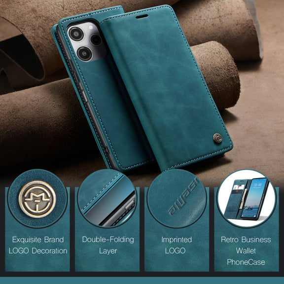 For Xiaomi Redmi 12 4G / 12 5G／Note 12R CaseMe 013 Multifunctional Horizontal Flip Leather Phone Case(Blue)