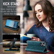 For Xiaomi Redmi 12 4G / 12 5G／Note 12R CaseMe 013 Multifunctional Horizontal Flip Leather Phone Case(Blue)