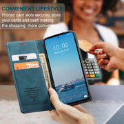For Xiaomi Redmi 12 4G / 12 5G／Note 12R CaseMe 013 Multifunctional Horizontal Flip Leather Phone Case(Blue)