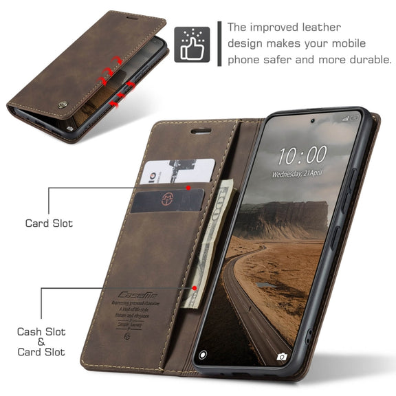 For Xiaomi 14 CaseMe 013 Multifunctional Horizontal Flip Leather Phone Case(Coffee)