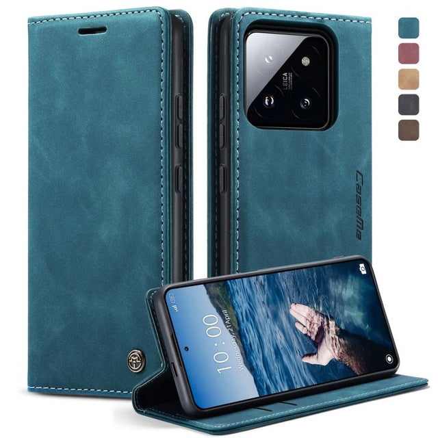 For Xiaomi 14 Pro CaseMe 013 Multifunctional Horizontal Flip Leather Phone Case(Blue)