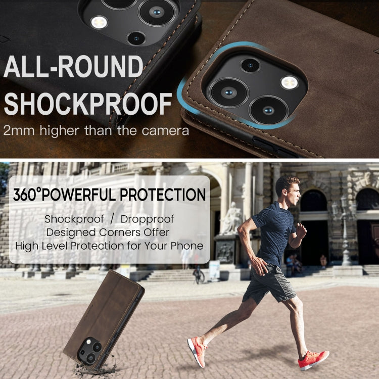 For Xiaomi Redmi Note 13 4G CaseMe 013 Multifunctional Horizontal Flip Leather Phone Case(Coffee) - free shipping - PMC Jewellery - Order now!