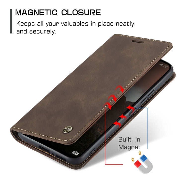 For Xiaomi Redmi Note 13 4G CaseMe 013 Multifunctional Horizontal Flip Leather Phone Case(Coffee)