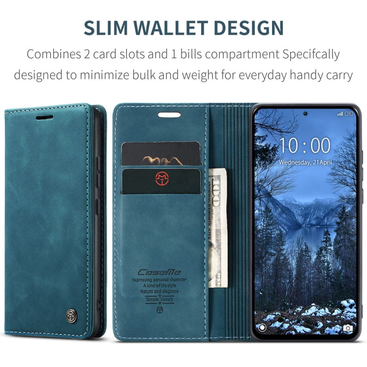 For Xiaomi Redmi Note 13 4G CaseMe 013 Multifunctional Horizontal Flip Leather Phone Case(Blue) - free shipping - PMC Jewellery - Order now!
