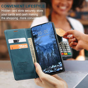 For Xiaomi Redmi Note 13 4G CaseMe 013 Multifunctional Horizontal Flip Leather Phone Case(Blue)