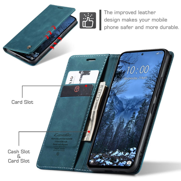 For Xiaomi Redmi Note 13 4G CaseMe 013 Multifunctional Horizontal Flip Leather Phone Case(Blue)