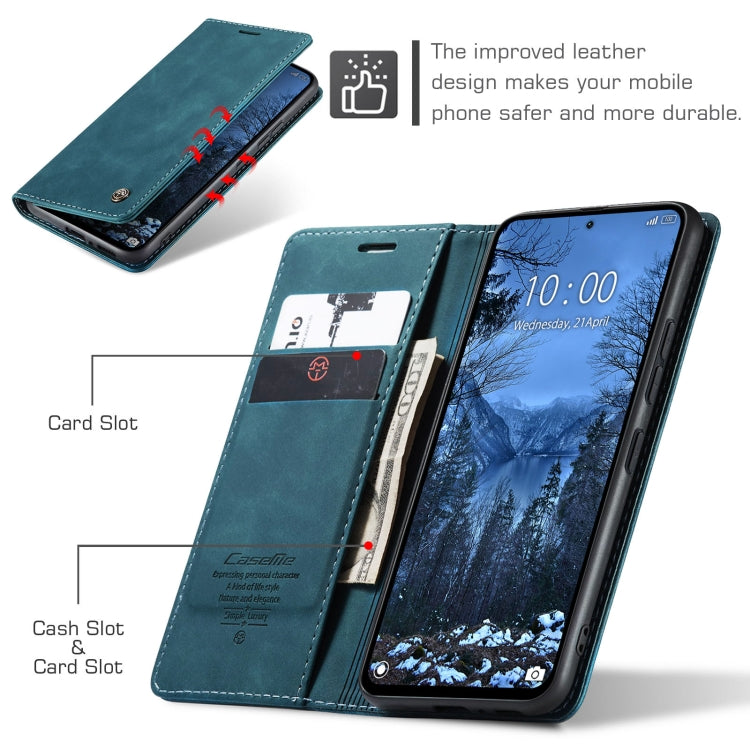 For Xiaomi Redmi Note 13 4G CaseMe 013 Multifunctional Horizontal Flip Leather Phone Case(Blue)