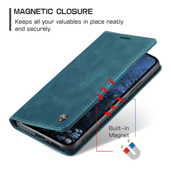 For Xiaomi Redmi Note 13 4G CaseMe 013 Multifunctional Horizontal Flip Leather Phone Case(Blue)