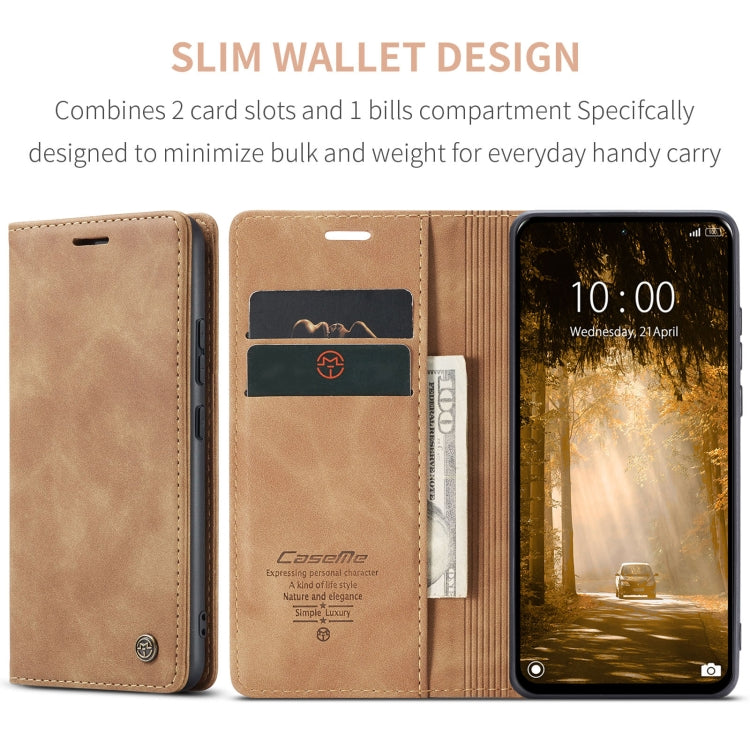 For Xiaomi Redmi Note 13 4G CaseMe 013 Multifunctional Horizontal Flip Leather Phone Case(Brown) - free shipping - PMC Jewellery - Order now!