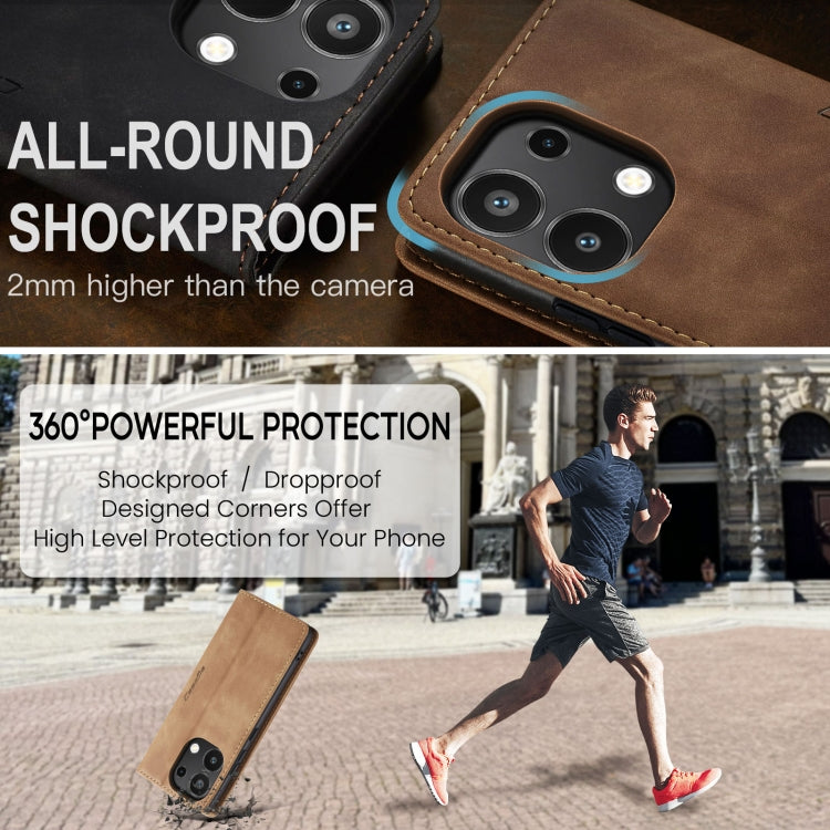 For Xiaomi Redmi Note 13 4G CaseMe 013 Multifunctional Horizontal Flip Leather Phone Case(Brown)