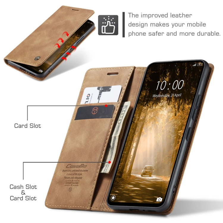 For Xiaomi Redmi Note 13 4G CaseMe 013 Multifunctional Horizontal Flip Leather Phone Case(Brown)